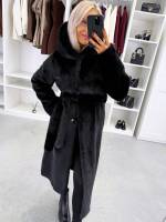 Серо-коричневый Роскошное зимнее пальто с капюшоном