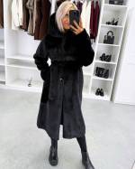 Серо-коричневый Роскошное зимнее пальто с капюшоном