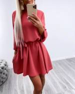 Khaki Keskelt Seotav Mugav Vabaaja Kleit