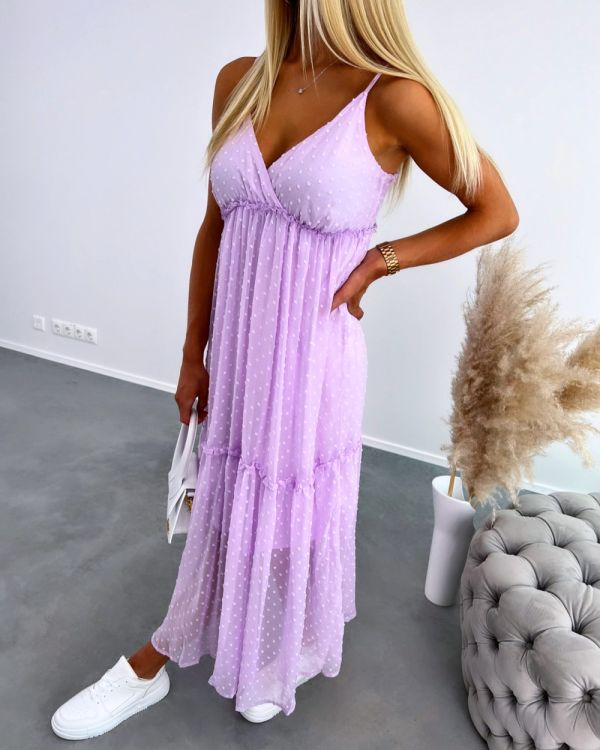 Purple Longer Chiffon Dress