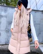 Must Lühem Kapuutsiga Vest