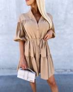 Khaki Adjustable Waist Dress