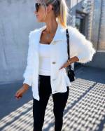 White Soft Buttoned Sweater