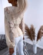 Beež Lillelise Mustriga Hõlmikpluus