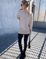 Light Beige Soft Sweater With Slit