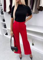 Šviesiai Rausvos Spalvos Patogaus Kirpimo Tiesios Kelnės