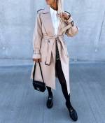 Beige Oversized Trench Coat