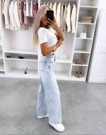 Helesinine Sirgelõikelised Stretch Teksad