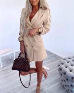 Темно-зеленый Платье жакетного фасона