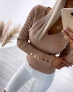 Beež V-lõikega Džemper