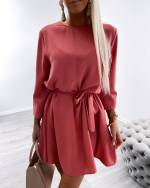 Khaki Keskelt Seotav Mugav Vabaaja Kleit