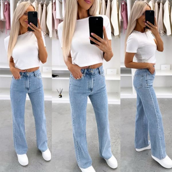 Sinine Sirgelõikelised Stretch Teksad