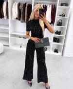 Melns Mīkstas Bikses Ar Fliteriem