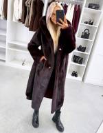 Серо-коричневый Роскошное зимнее пальто с капюшоном