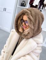 темно-красный Шапка-бини с воротником