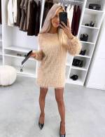 Dark Green Long-sleeve Flowy Dress