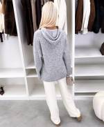 Pilka Minkštas Džemperis Su Gobtuvu