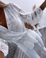 Beež Lillelise Mustriga Hõlmikpluus