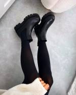 Black Comfortable Thick-sole Boots