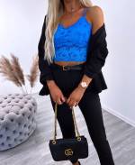 Punane Venivast Pitsist Crop Top