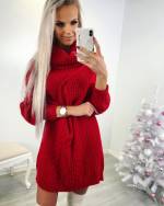 Red Knitted Collar Dress