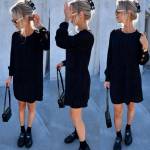 Black Soft Comfortable Sweater Dress