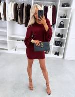 Pruun Veniv Laiade Varrukatega Bodycon Kleit