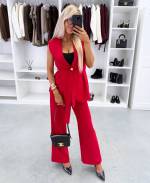 Šviesiai Rausvos Spalvos Patogaus Kirpimo Tiesios Kelnės