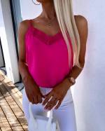 Light Pink Top With Lace Edge