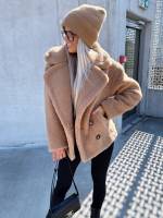 Beež Lühema Lõikega Soe Teddy Jakk