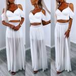 Violetinė Dviejų Dalių Komplektas Iš šifono