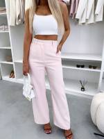 Punane Mugavad Sirgelõikelised Püksid