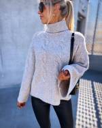 Grey High Neck Warm Knit