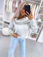 Gaiši Bēša Maigs Džemperis Ar Zelta Akcentu