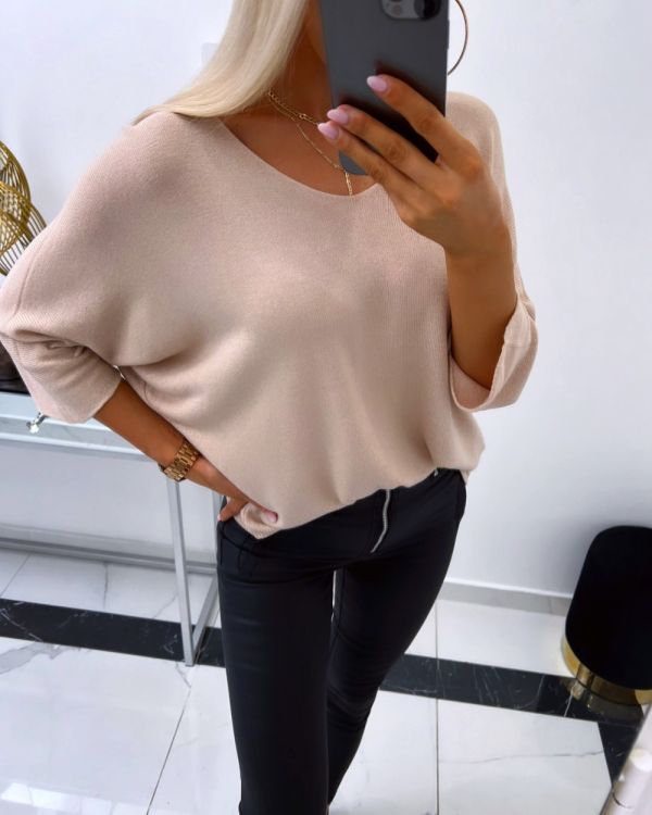 Beige Light And Comfortable Loose Sweater