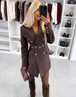 Melns Žakete-kleita Ar Jostu