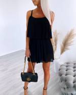 Бирюзовый Комбинезон со складками