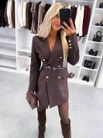 Melns Žakete-kleita Ar Jostu