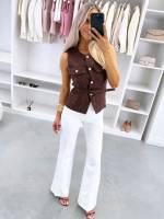 Heleroosa Kuldsete Nööpidega Vest