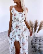 Must Kolmveerand Pikkusega Lilleline Kleit