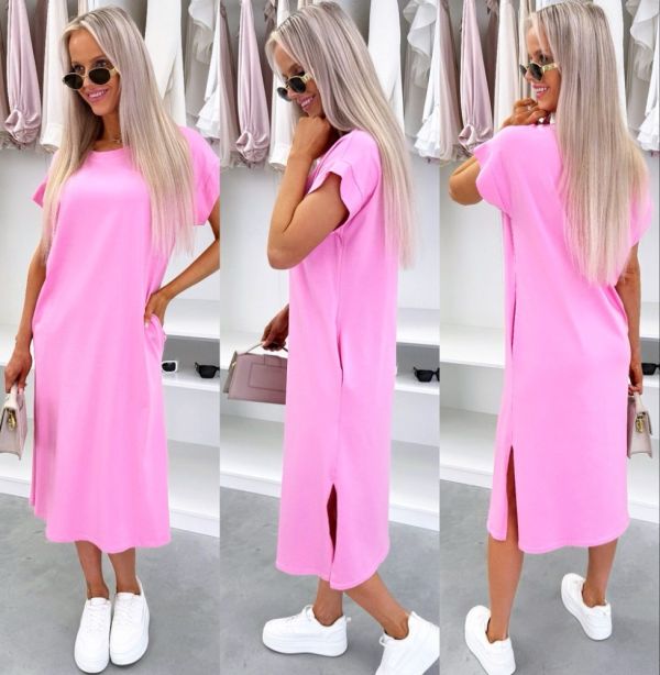 Pink Shirt Dress With Pockets