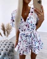 Fuksia Lühike Jumpsuit