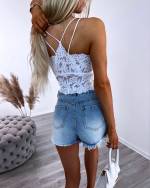 Punane Venivast Pitsist Crop Top