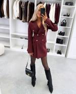 Melns Žakete-kleita Ar Jostu