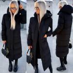 Черный Удлинённая водоотталкивающая парка