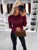 Brūns Garroku Elastīga Topa Blūze