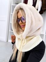 темно-красный Шапка-бини с воротником