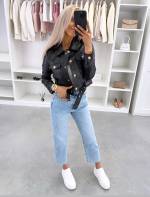 Sārts Pieguļoša Jaka Ar Spiedpogām