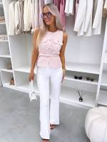 Heleroosa Kuldsete Nööpidega Vest