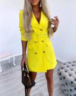 Темно-зеленый Платье жакетного фасона